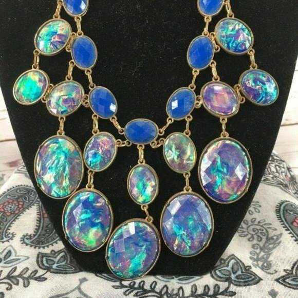 Elegant Prom Wedding Blue Cascading Necklace - Picture 2 of 8